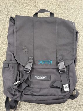 Timbuk2 Black Backpack Commute Travel *Flaws *Branding Embroidery